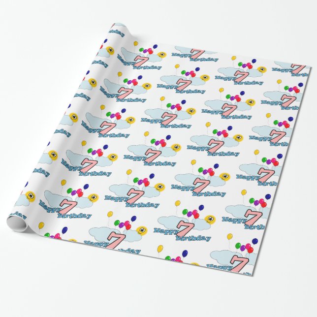 Happy birthday wrapping paper (Unrolled)
