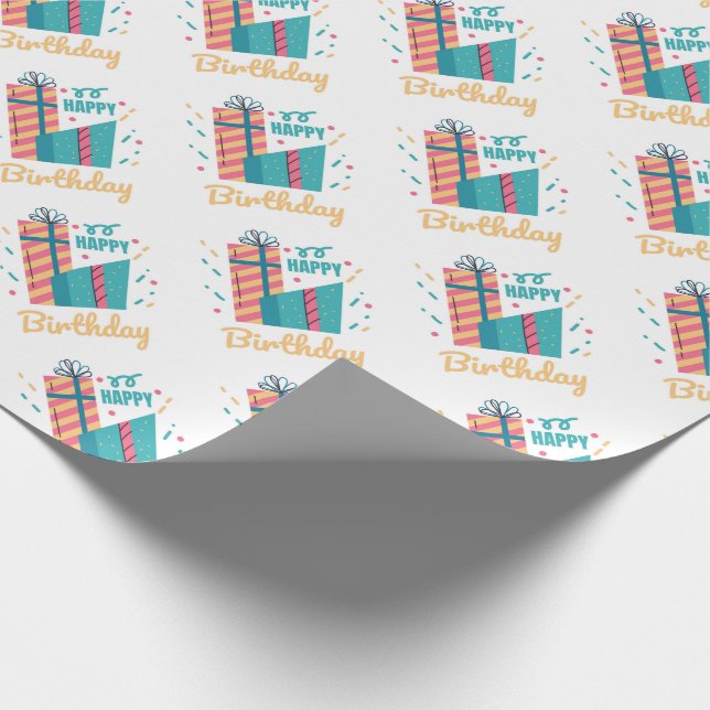 Happy Birthday  Wrapping Paper (Corner)