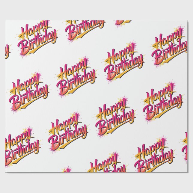Happy Birthday Wrapping Paper (Flat)