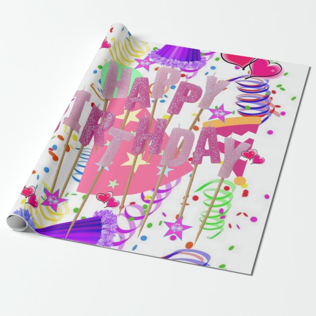Happy Birthday Wrapping Paper (Unrolled)