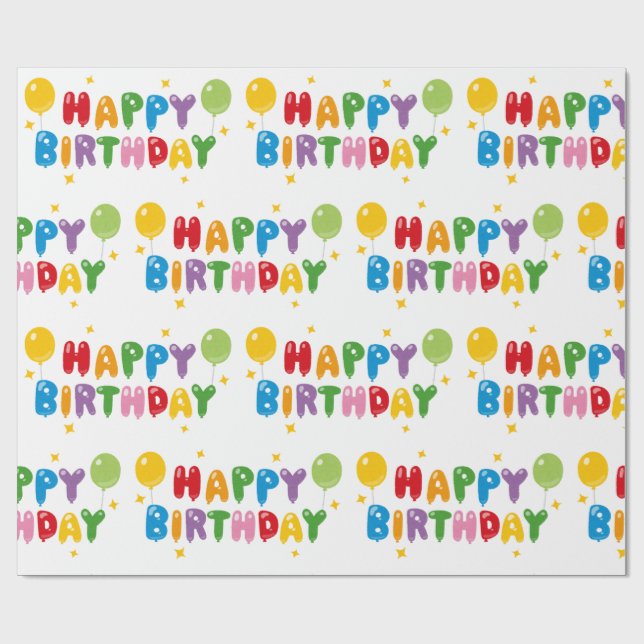 Happy Birthday Wrapping Paper (Flat)