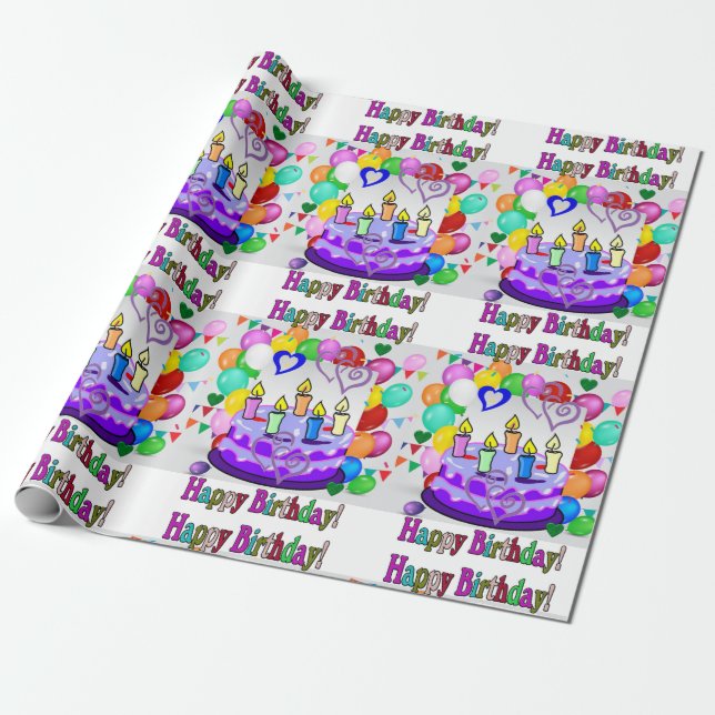 Happy Birthday Wrapping Paper (Unrolled)
