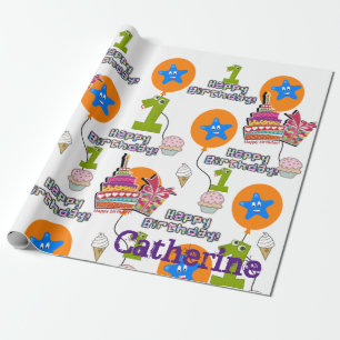 Happy Birthday Wrapping Paper Balloons #1