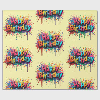 Happy Birthday Wrapping Paper - Bright Multicolor