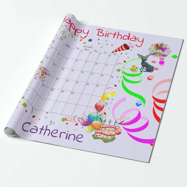 Happy Birthday Wrapping Paper June 2022  (Unrolled)