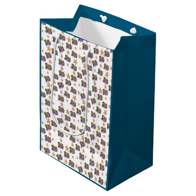Happy Birthday wrapping paper Medium Gift Bag (Front Angled)