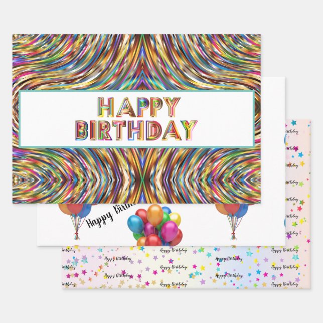 Happy Birthday Wrapping Paper Sheet (Set)