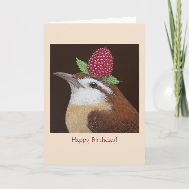 Happy Birthday wren card (Front)