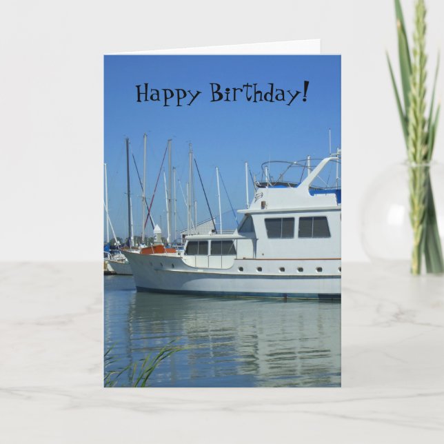 Happy Birthday Yacht greeting card (Front)
