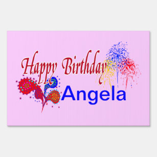 Happy Birthday Angela Decor Zazzle Uk