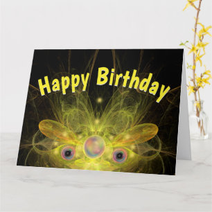 Happy Birthday Yellow Butterfly Angel BIG Card