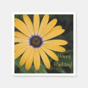 Happy Birthday Yellow Daisy Napkin
