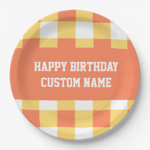 Happy birthday yellow gingham
