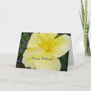 Happy Birthday - Yellow Hibiscus Card