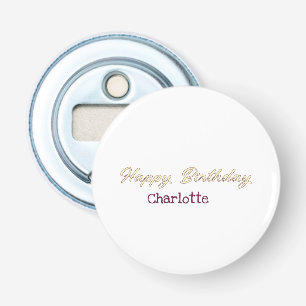 happy birthday yellow maron pastel modern trendy s bottle opener