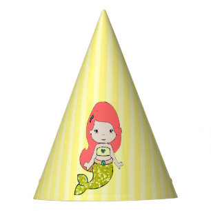 Happy Birthday Yellow Mermaid Birthday Hat