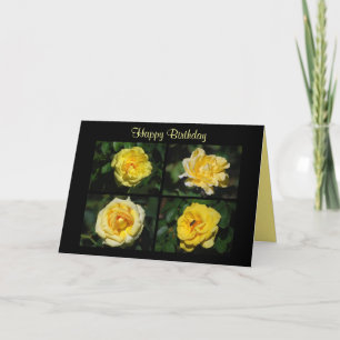 Happy Birthday Yellow Roses Collage Card