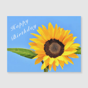 Happy Birthday - Yellow Sunflower on Blue Sky