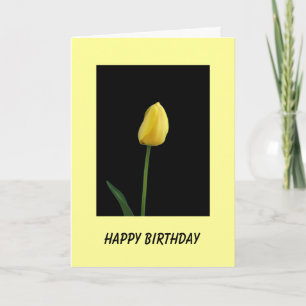 happy birthday yellow tulip flower card