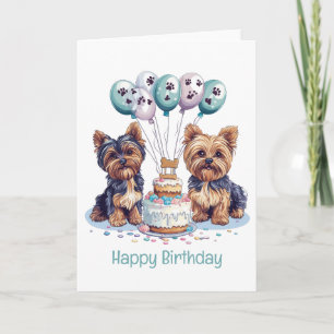 Happy Birthday Yorkie Dog Card