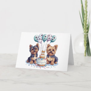 Happy Birthday Yorkie Dog Card