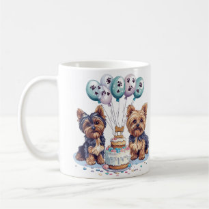 Happy Birthday Yorkie Dog Coffee Mug