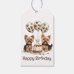 Happy Birthday Yorkie Dogs Gift Tags