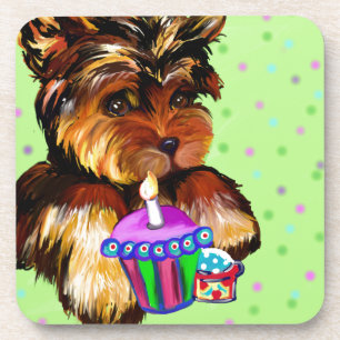 HAPPY BIRTHDAY YORKIE POO COASTER