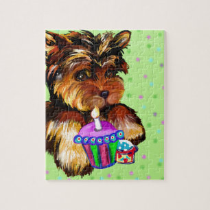 HAPPY BIRTHDAY YORKIE POO JIGSAW PUZZLE