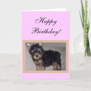 Happy Birthday Yorkie puppy greeting card