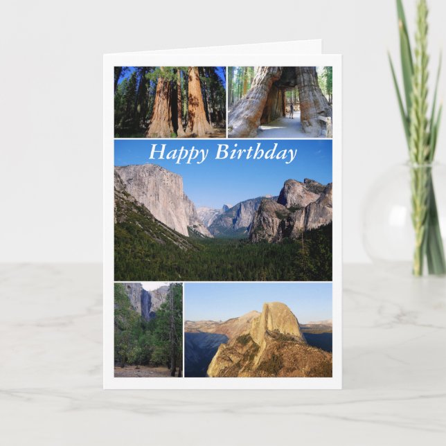 Happy Birthday, Yosemite National Park Collage Card (Front)