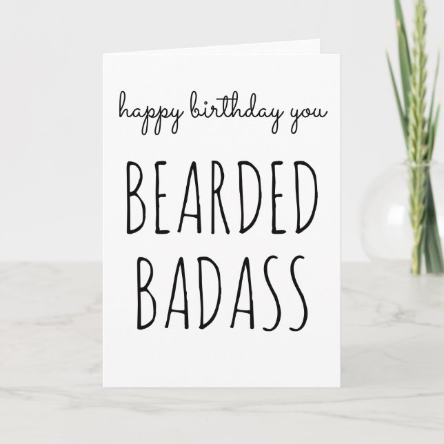 happy birthday you bearded badass bestselling card (Front)