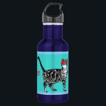 Happy Birthday You Cool Tabby Cat Mens Husband 532 Ml Water Bottle<br><div class="desc">You Cool Tabby Cat design. This beautiful card would suit any lover of cats. Designed from one of my original ink pen drawings. This is sure to delight!</div>