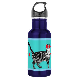 Happy Birthday You Cool Tabby Cat Mens Husband 532 Ml Water Bottle