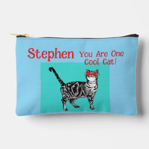Happy Birthday You Cool Tabby Cat Mens Husband Accessory Pouch