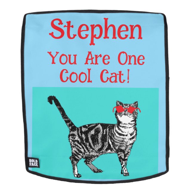 Happy Birthday You Cool Tabby Cat Mens Husband Backpack (Removable Face)