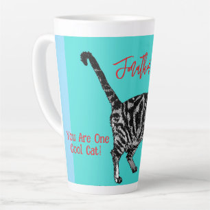 Happy Birthday You Cool Tabby Cat Mens Husband Latte Mug