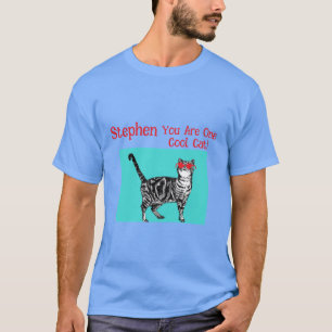 Happy Birthday You Cool Tabby Cat Mens Husband T-Shirt