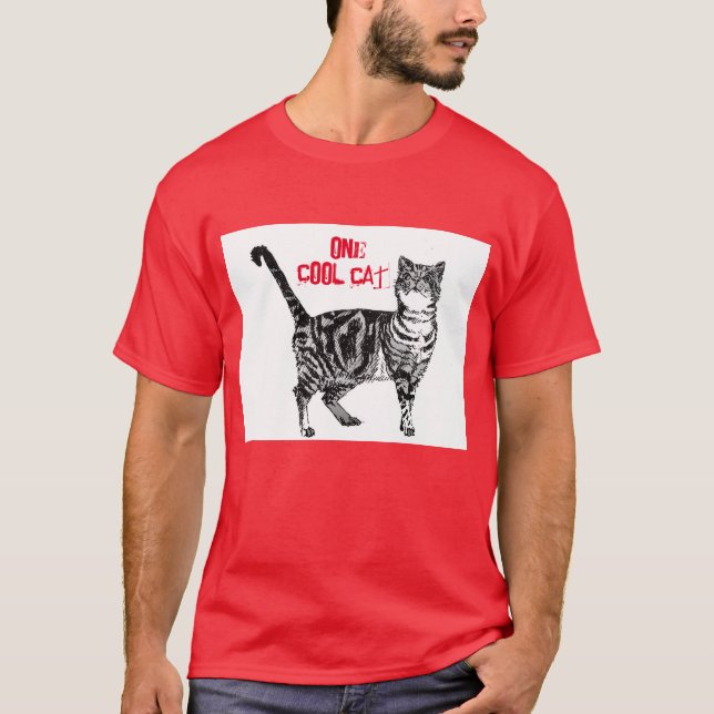 Happy Birthday You Cool Tabby Cat  T-Shirt (Front)