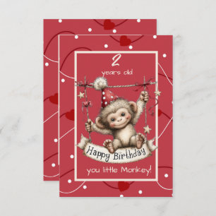 Happy Birthday You Little Monkey Invitation