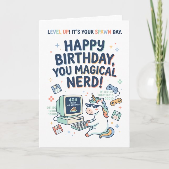 Happy Birthday You Magical Nerd Card (Front)