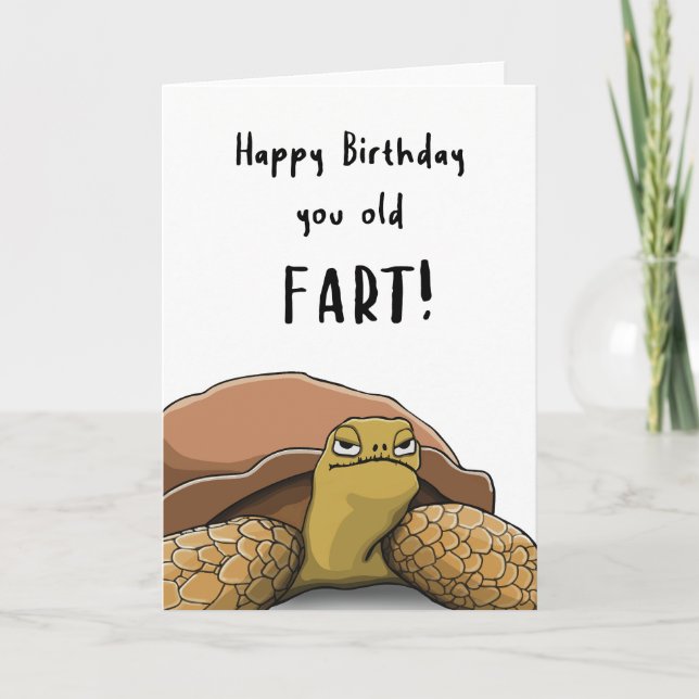Happy Birthday You Old Fart – Hilarious Tortoise C Card (Front)