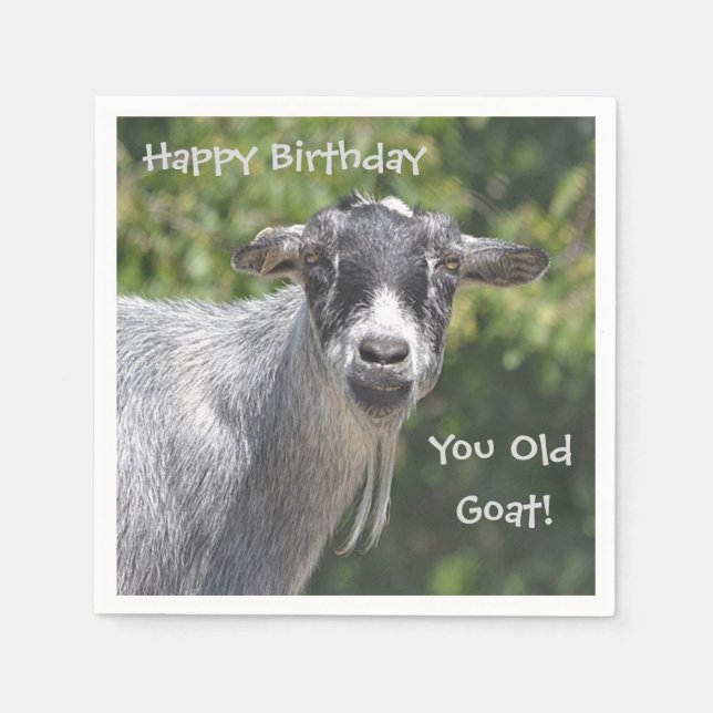 Happy Birthday You Old Goat Paper Napkin (Front)