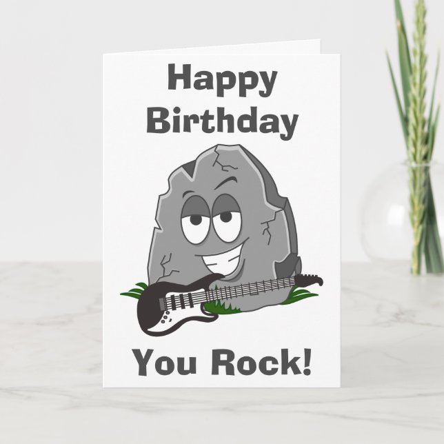 Happy Birthday You Rock! Card (Front)