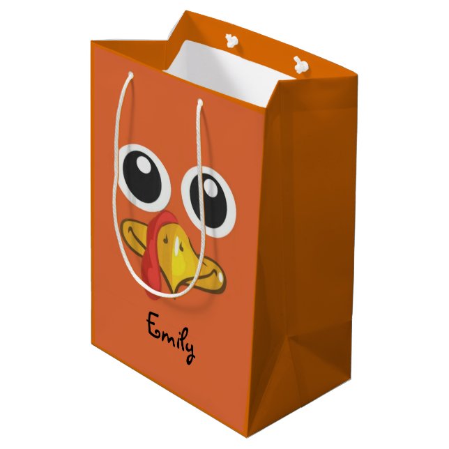 Happy Birthday You Turkey Medium Gift Bag (Back Angled)