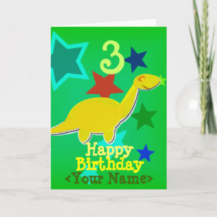 Happy Birthday Your Name Dinosaur Card