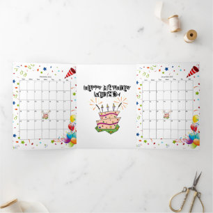 Happy BirthdayCard December 2022 Calendar Trifold 