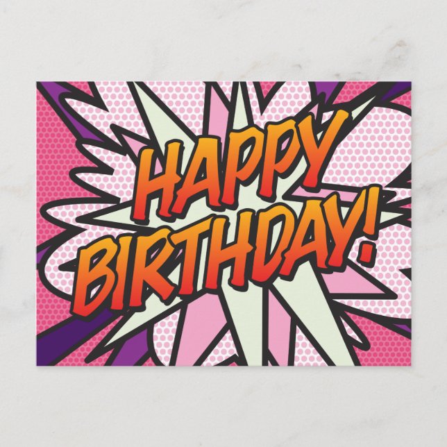 HAPPY BIRTHDAYComic Book Pop Art Postcard (Front)