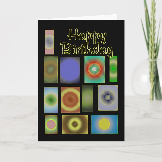 Happy Birthdsy Patchwork Circles Card (Front)
