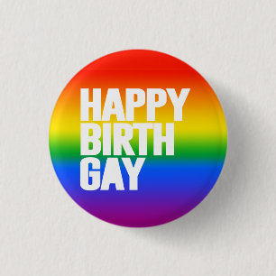 Happy Birthgay 3 Cm Round Badge